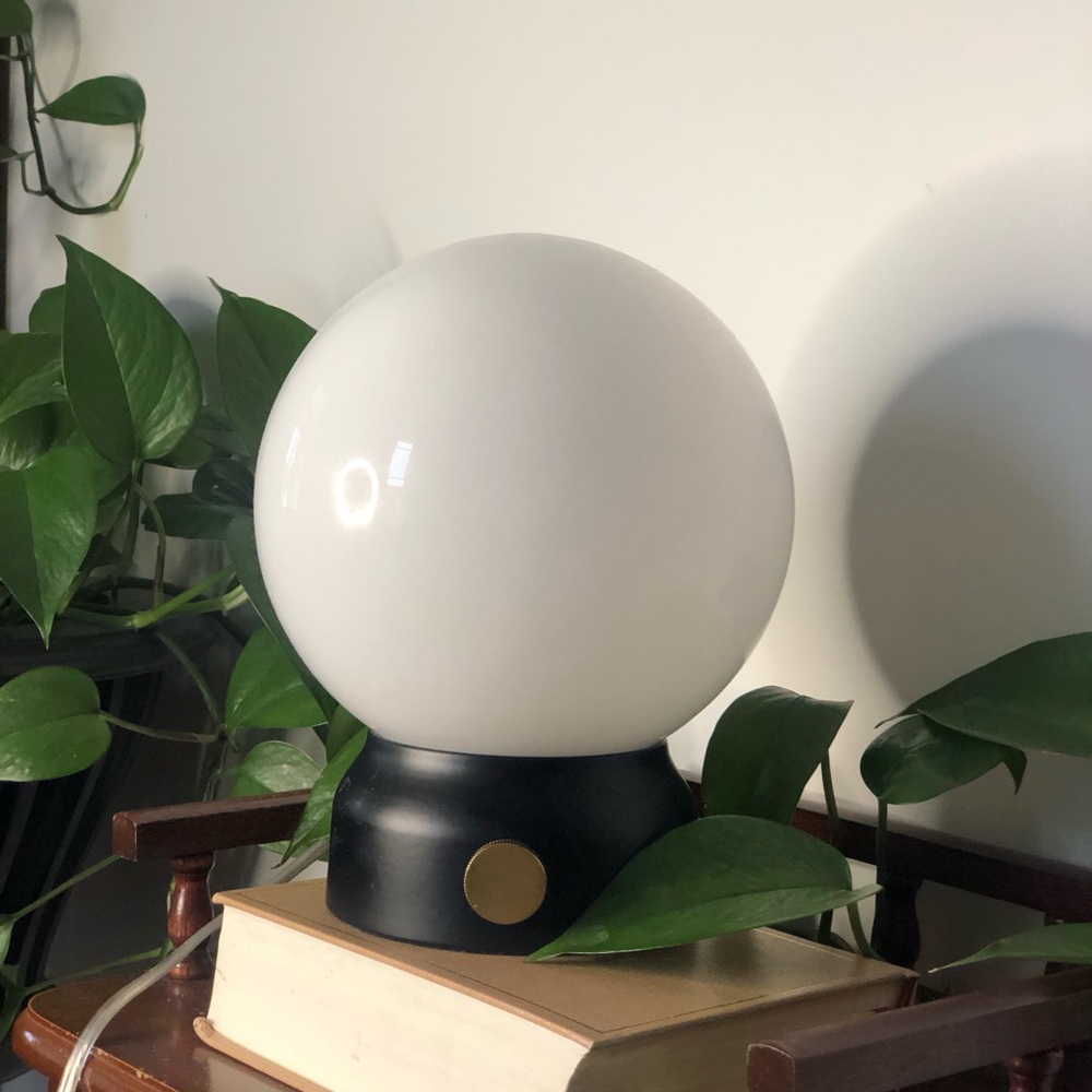 Kate Spade New York Globe Table Lamp - Minimalist Black Base with Frosted Glass